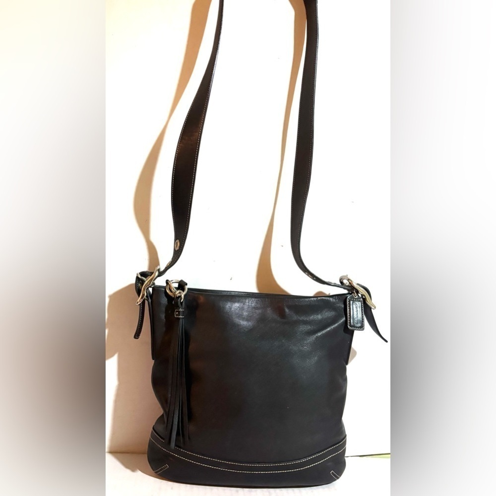 Coach vintage Black Leather crossbody Bag